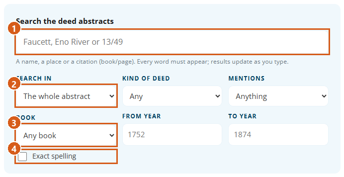 Screenshot: Historical records