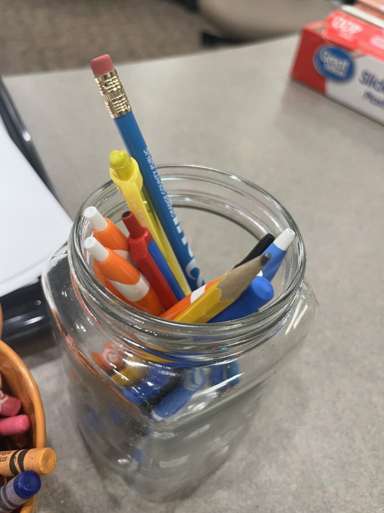 The Pencil Cup at the Reference Desk