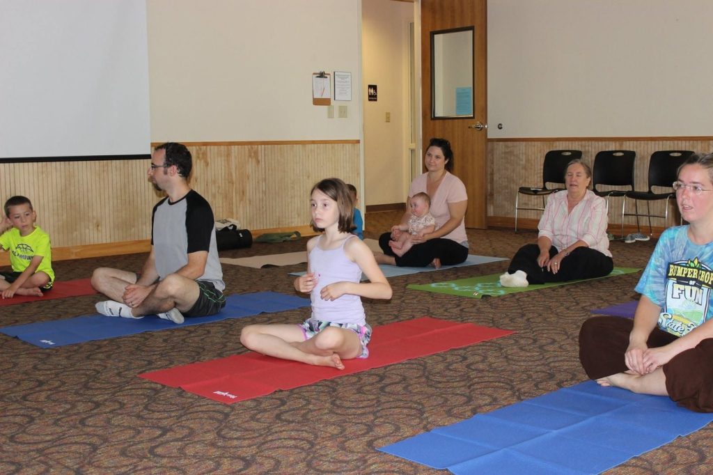 Family yoga, 9:40 on the kickoff schedule