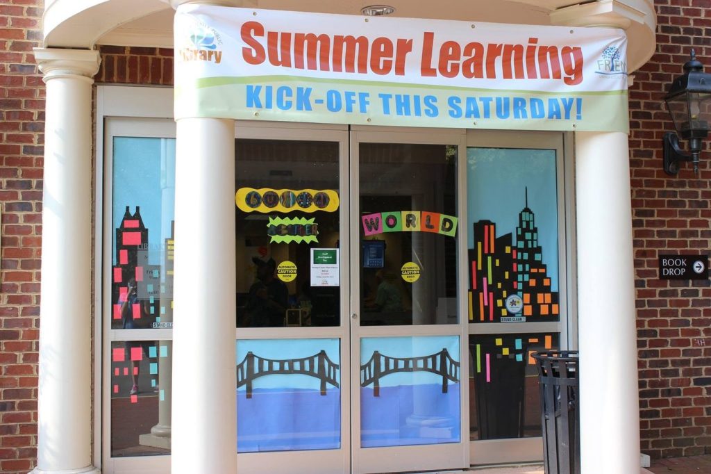 Build a Better World, in the entrance windows