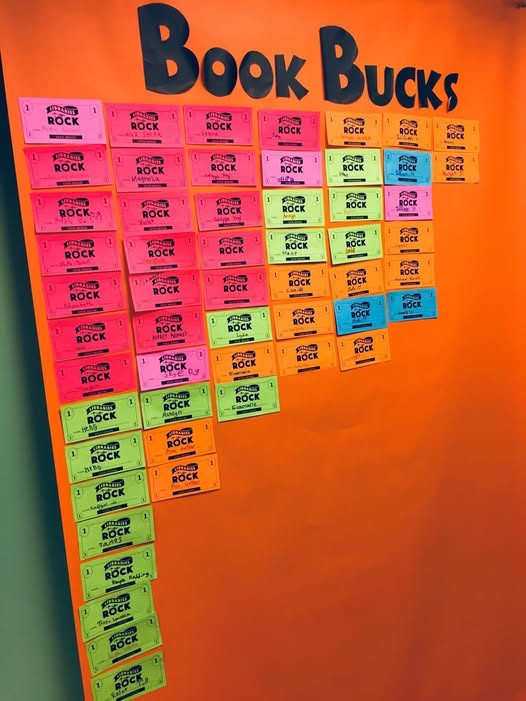 The Book Bucks wall