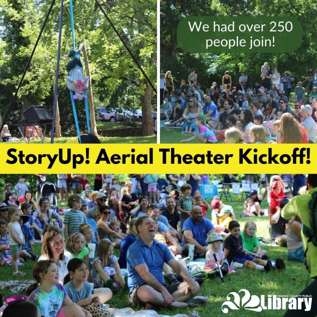 The StoryUp! aerial theater kickoff at River Park