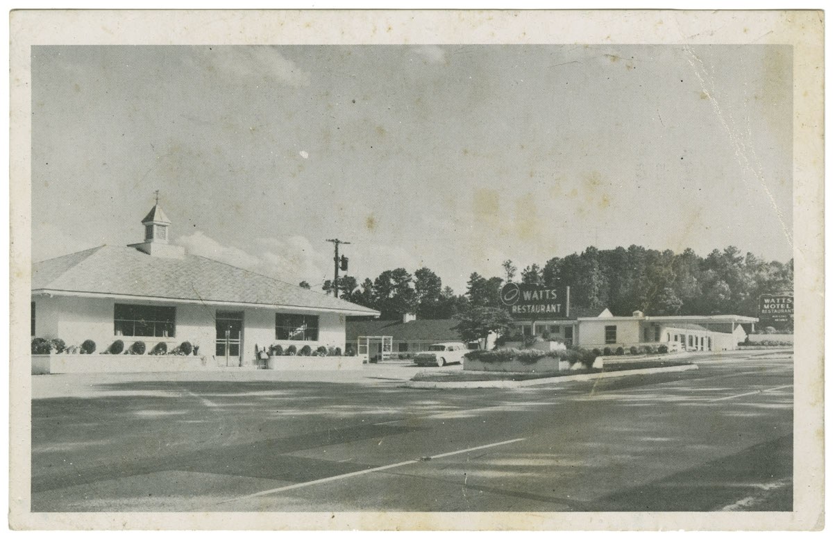 Watts Motel and Restaurant on the highway south of Chapel Hill
