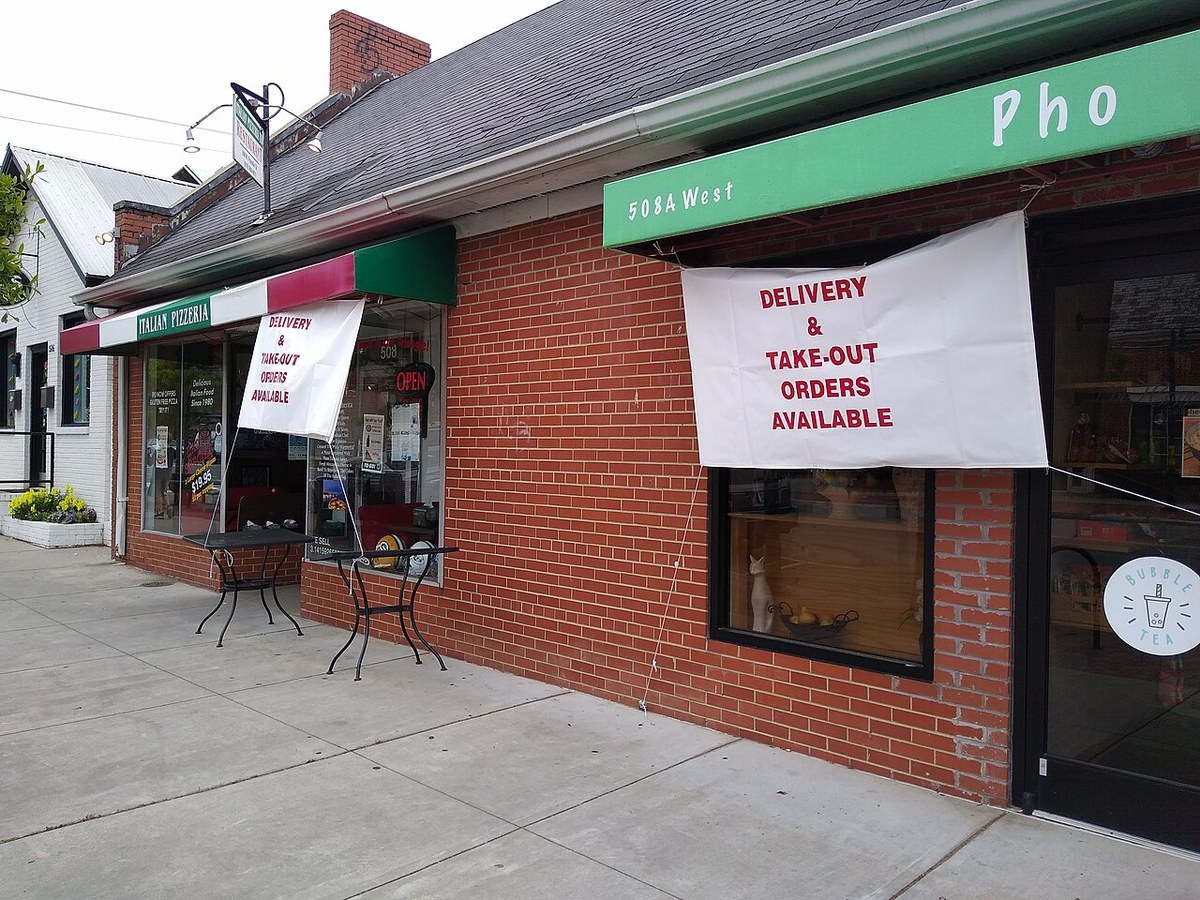 Restaurants on West Franklin Street, Chapel Hill, open for delivery and take-out only
