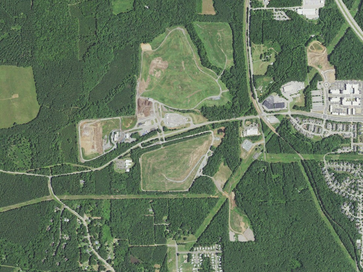 The Orange County landfill on Eubanks Road from the air