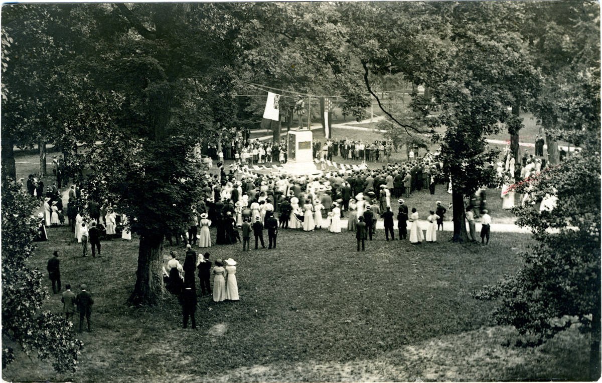 The unveiling of the Confederate monument, 2 June 1913, from a postcard