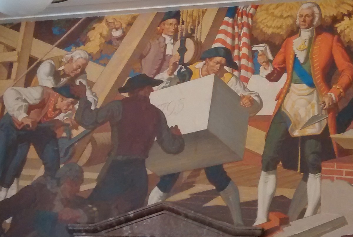 Laying the Cornerstone of Old East, Dean Cornwell’s 1941 mural in the Chapel Hill post office