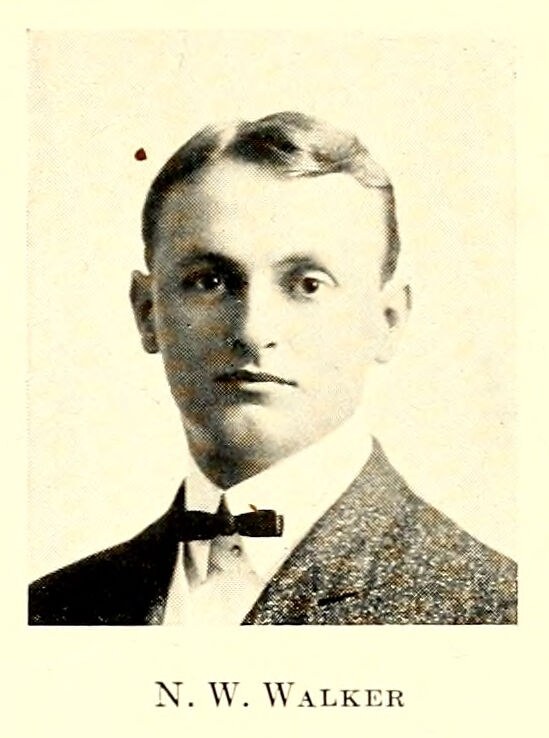 N. W. Walker, portrait plate, 1905