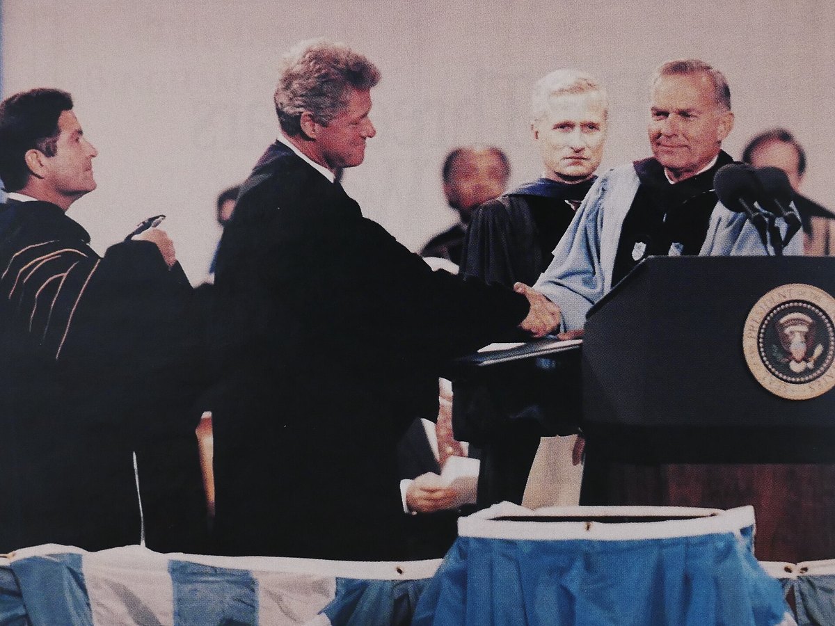 Chancellor Paul Hardin with President Bill Clinton at UNC University Day, 1993