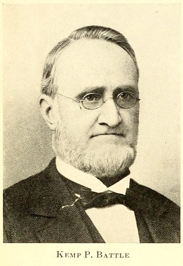 University president Kemp P. Battle, portrait published in 1912