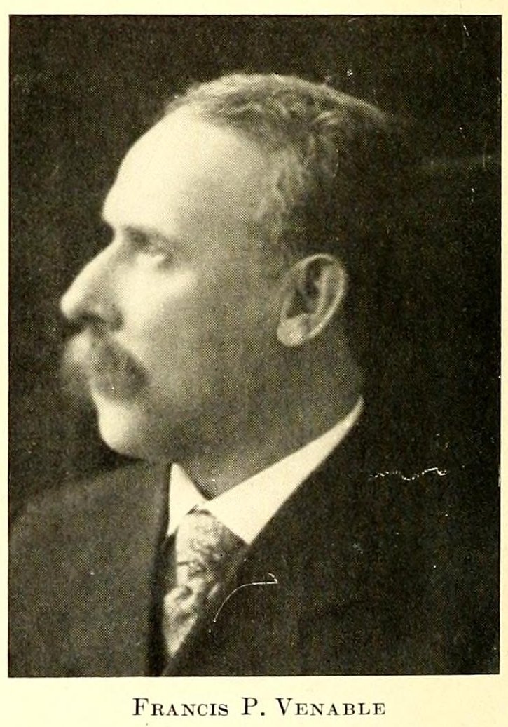 Francis P. Venable, university president, portrait published in 1912